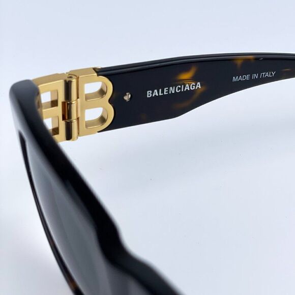 NEW Balenciaga BB0095S 002 Havana Brown Gold Green Oval Unisex Sunglasses main image 10